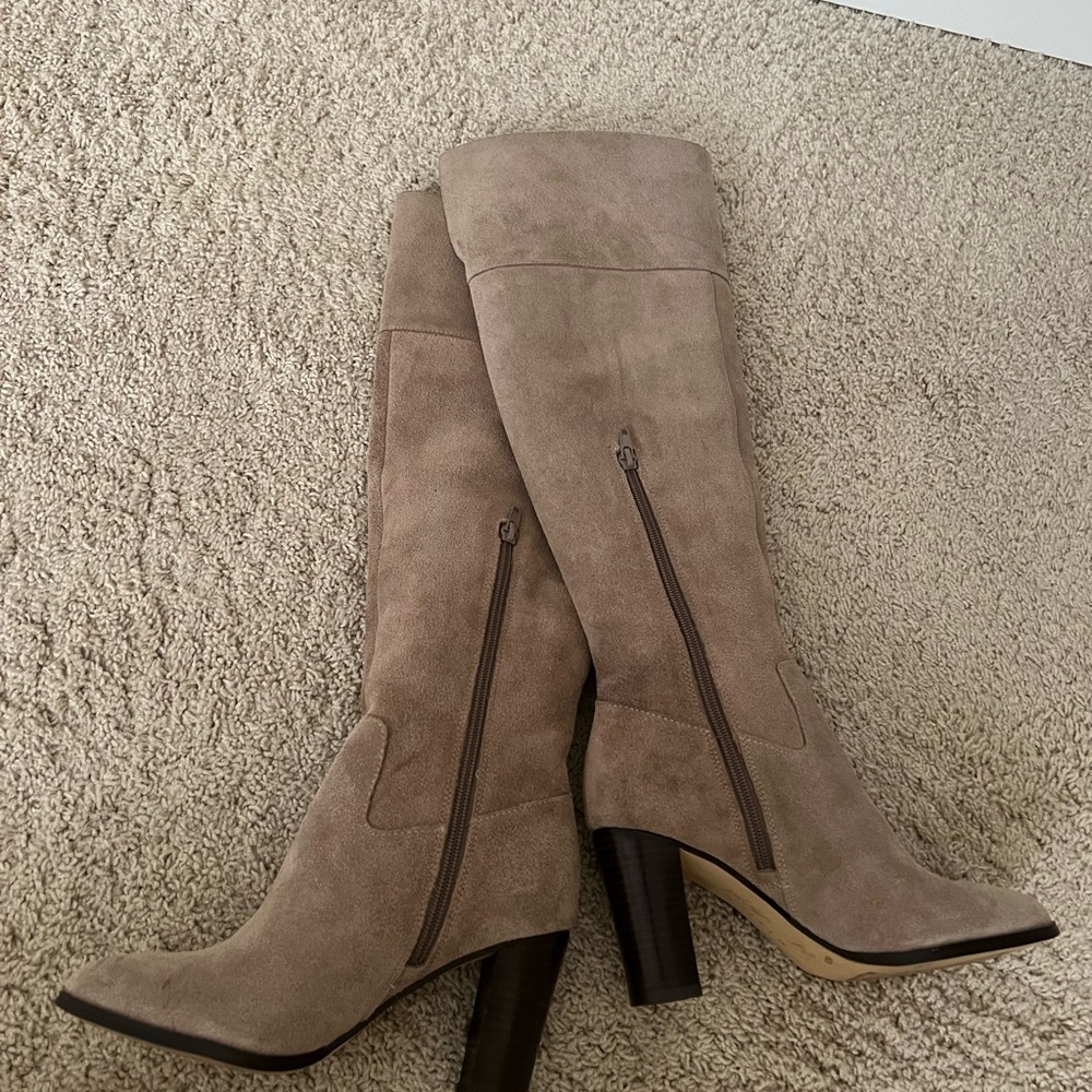 Lord & Taylor Taupe Heeled Boots